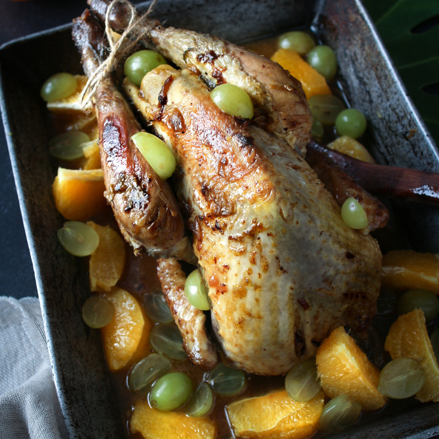 Pintade de Janzé à l’orange et au Cognac