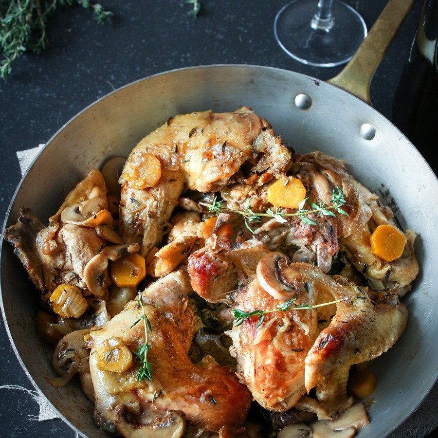 Poulet de Janzé façon chasseur