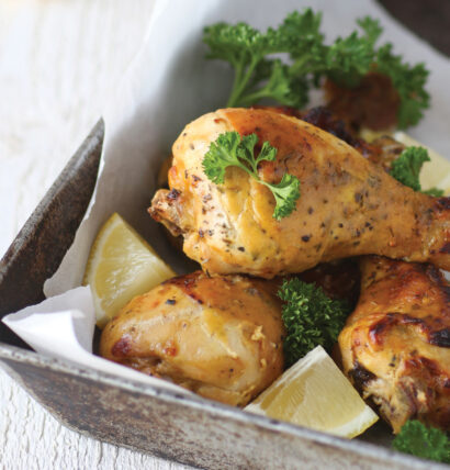 Poulet de Janzé grillé à la moutarde et au citron