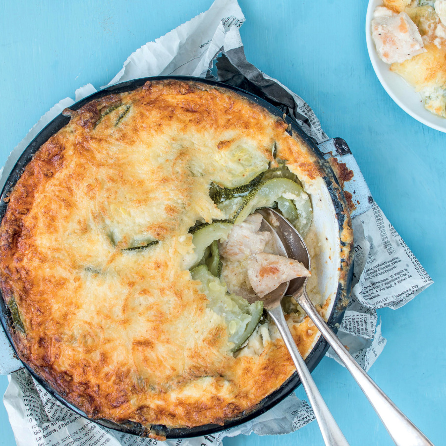 Gratin de courgettes au poulet de Janzé