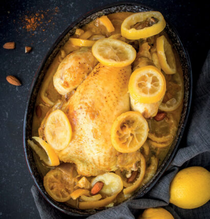 Poulet de Janzé aux épices et citrons confits