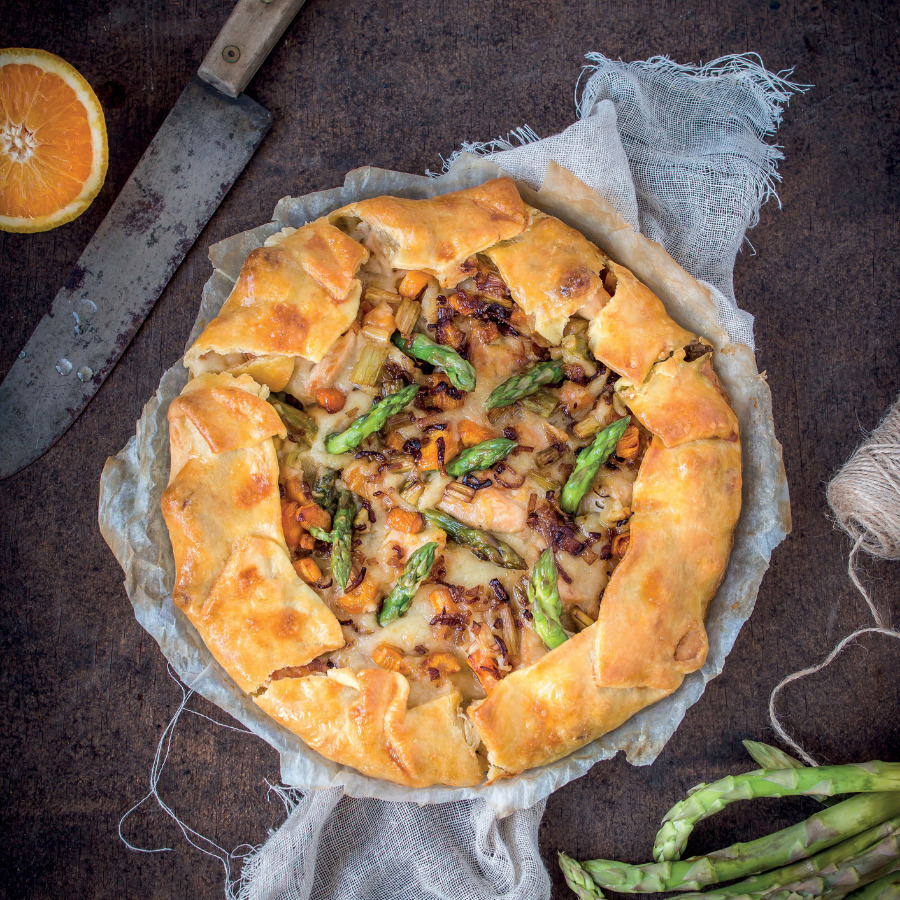 Tarte rustique au poulet de Janzé et ses petites légumes