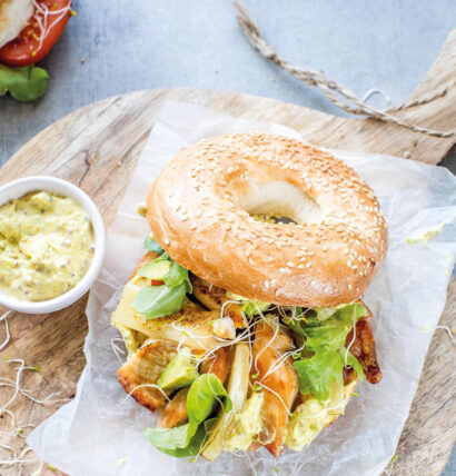 Bagels de poulet de Janzé à l’avocat