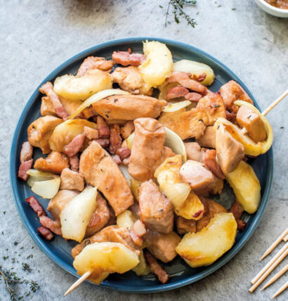 Poulet de Janzé aux pêches