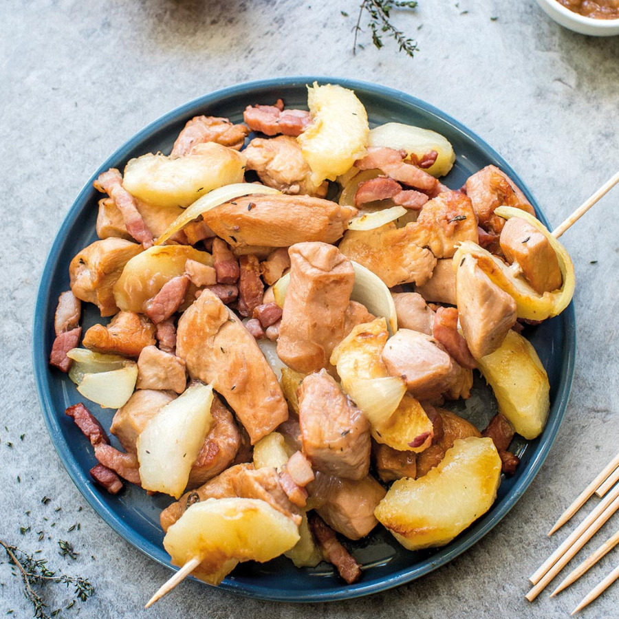 Poulet de Janzé aux pêches