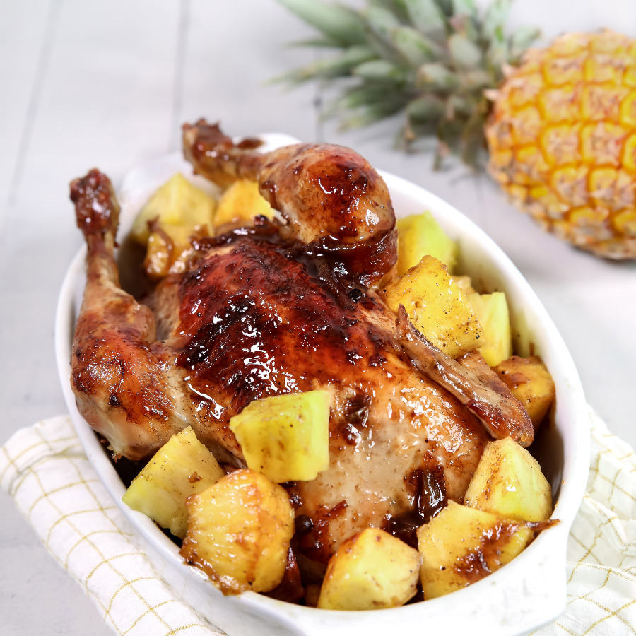 Poulet de Janzé à l’ananas et au Rhum